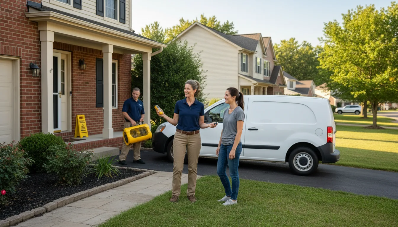 Residential water damage restoration in Red Bud, IL